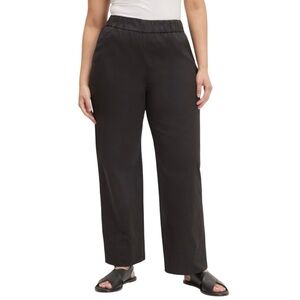 Everlane Easy Pant Black Cotton Twill Pull-On Trouser Sz 6
